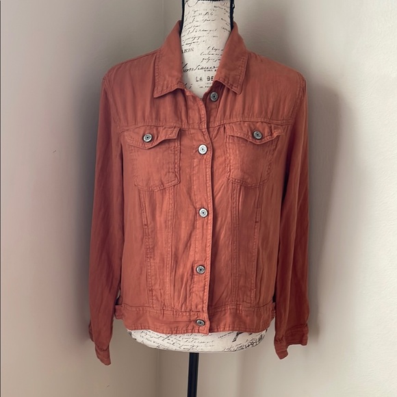 Jones New York Jackets & Blazers - Jones New York Terra-cotta linen jacket